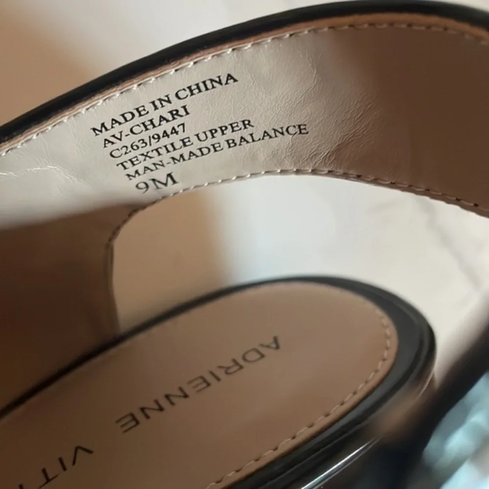 Adrienne Vittadini Chari Cork‎ Wedge Platform Strappy Sandals Black 9 NWOB
